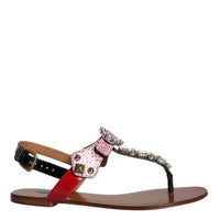 Dolce & Gabbana Multicolor Crystal Sandals Flip Flops Shoes