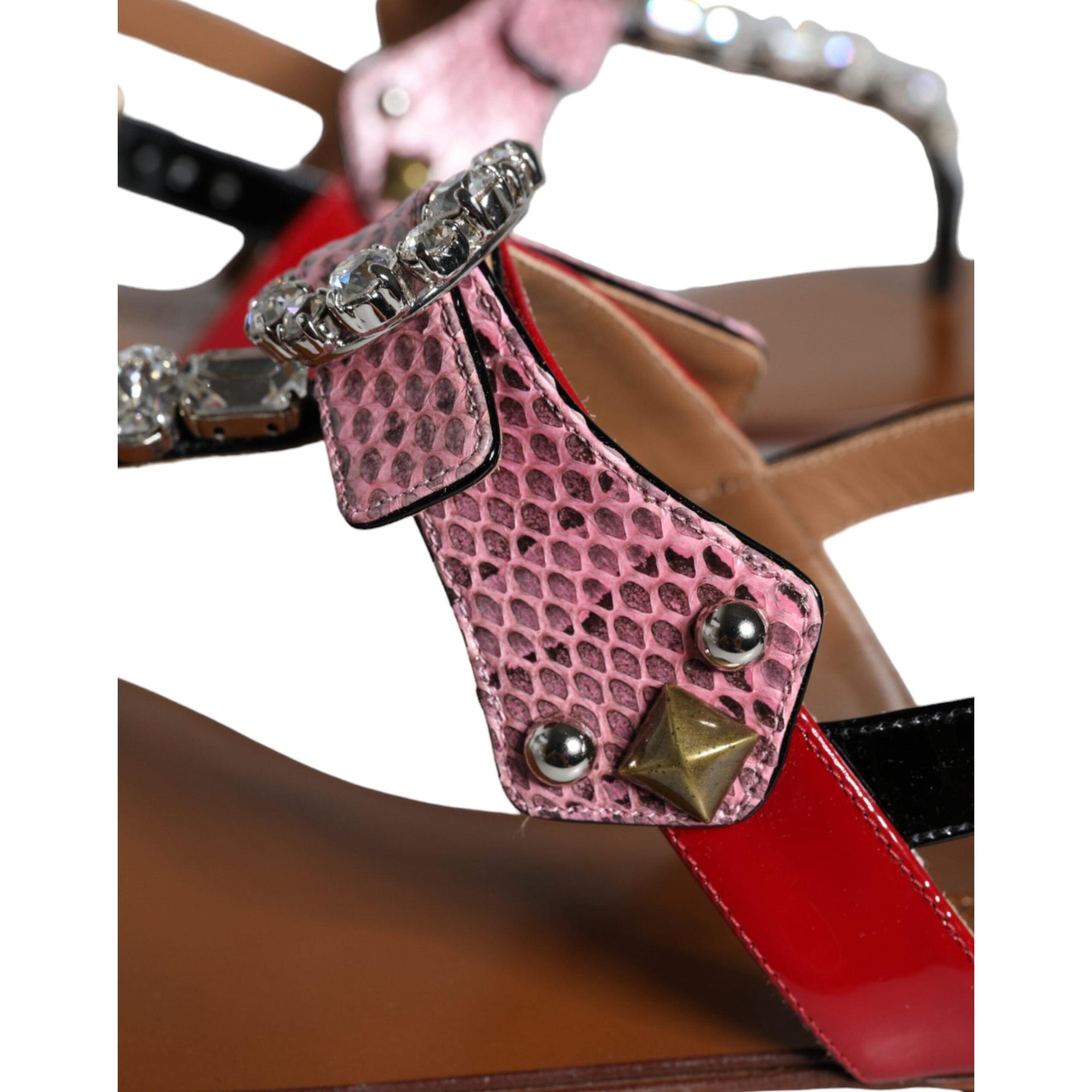 Dolce &amp; Gabbana Multicolor Crystal Sandals Flip Flops Shoes