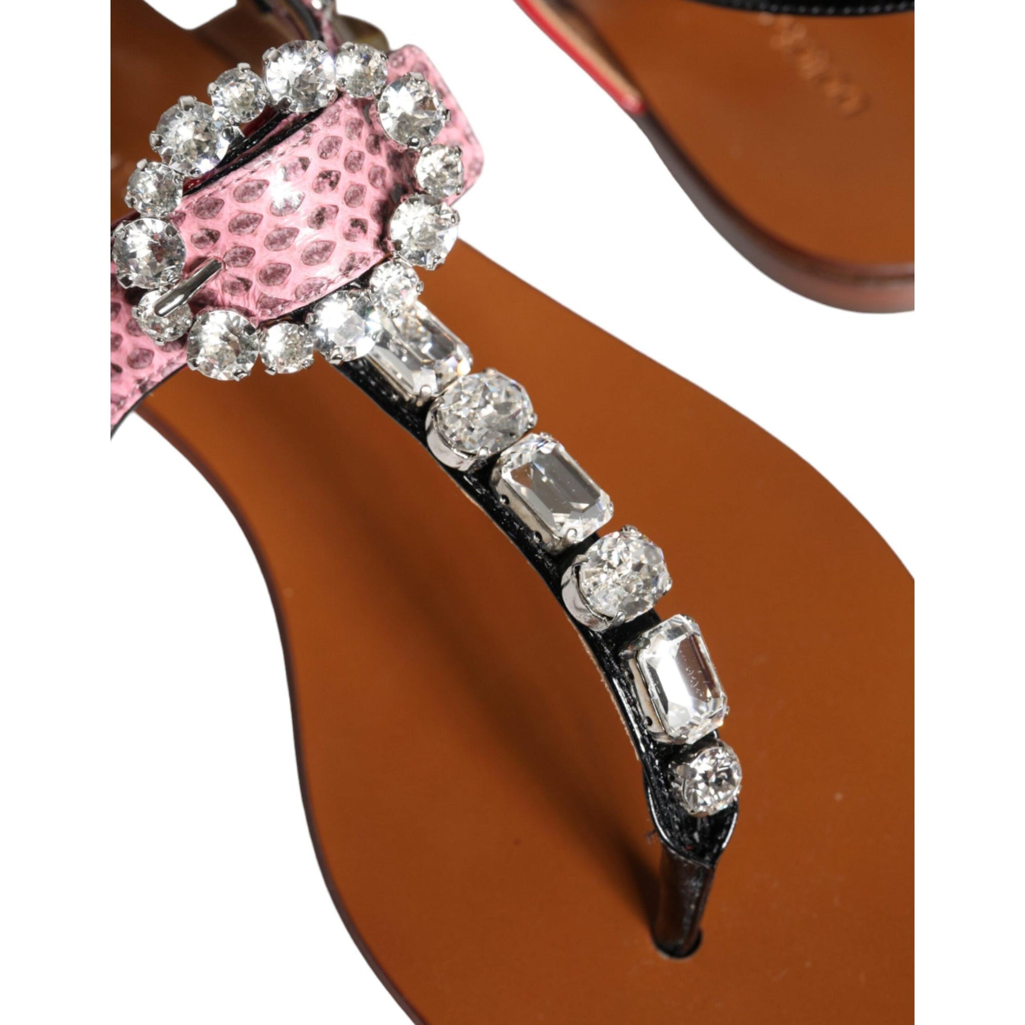 Dolce &amp; Gabbana Multicolor Crystal Sandals Flip Flops Shoes