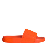 Dolce & Gabbana Orange Rubber Slides Sandals Beachwear Shoes