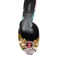 Dolce & Gabbana Multicolor Crystal Slip On Sandals Shoes