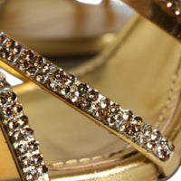 Dolce & Gabbana Gold Crystals Keira Heels Sandals Shoes