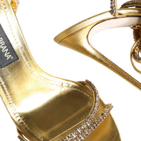 Dolce & Gabbana Gold Crystals Keira Heels Sandals Shoes