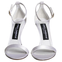 Dolce & Gabbana White KEIRA Heels Ankle Strap Sandals Shoes