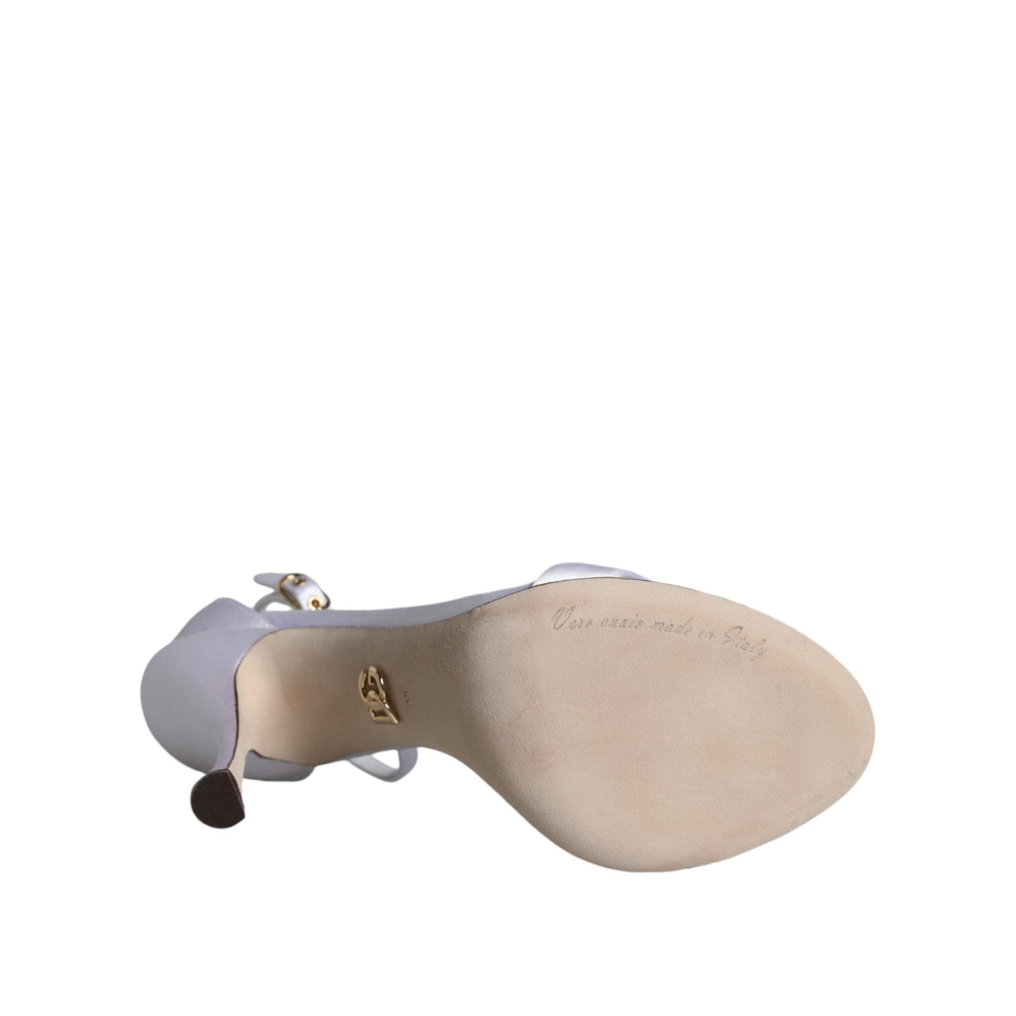 Dolce &amp; Gabbana White KEIRA Heels Ankle Strap Sandals Shoes