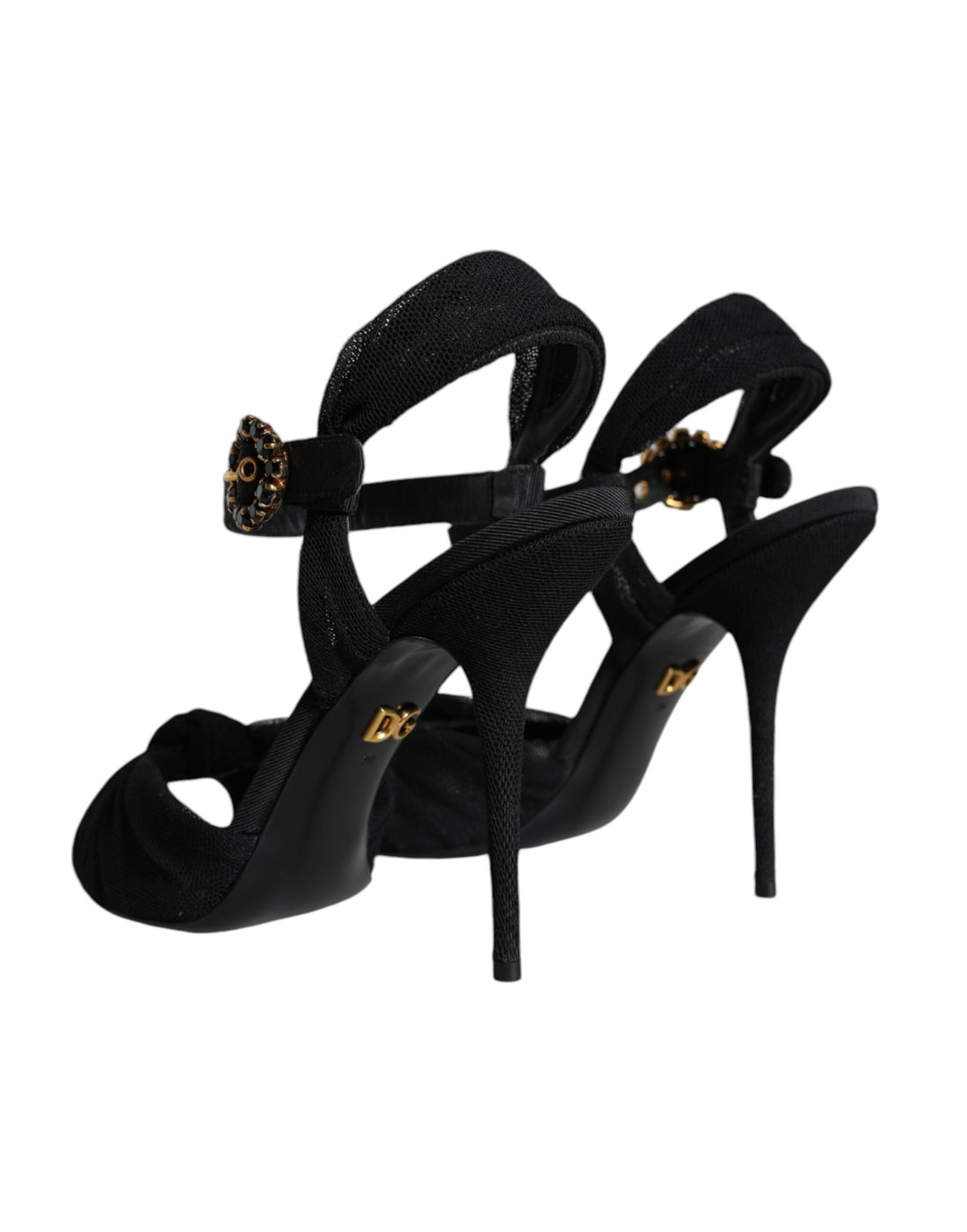 Dolce & Gabbana Black KEIRA Heels Ankle Strap Sandals Shoes