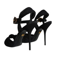 Dolce & Gabbana Black KEIRA Heels Ankle Strap Sandals Shoes