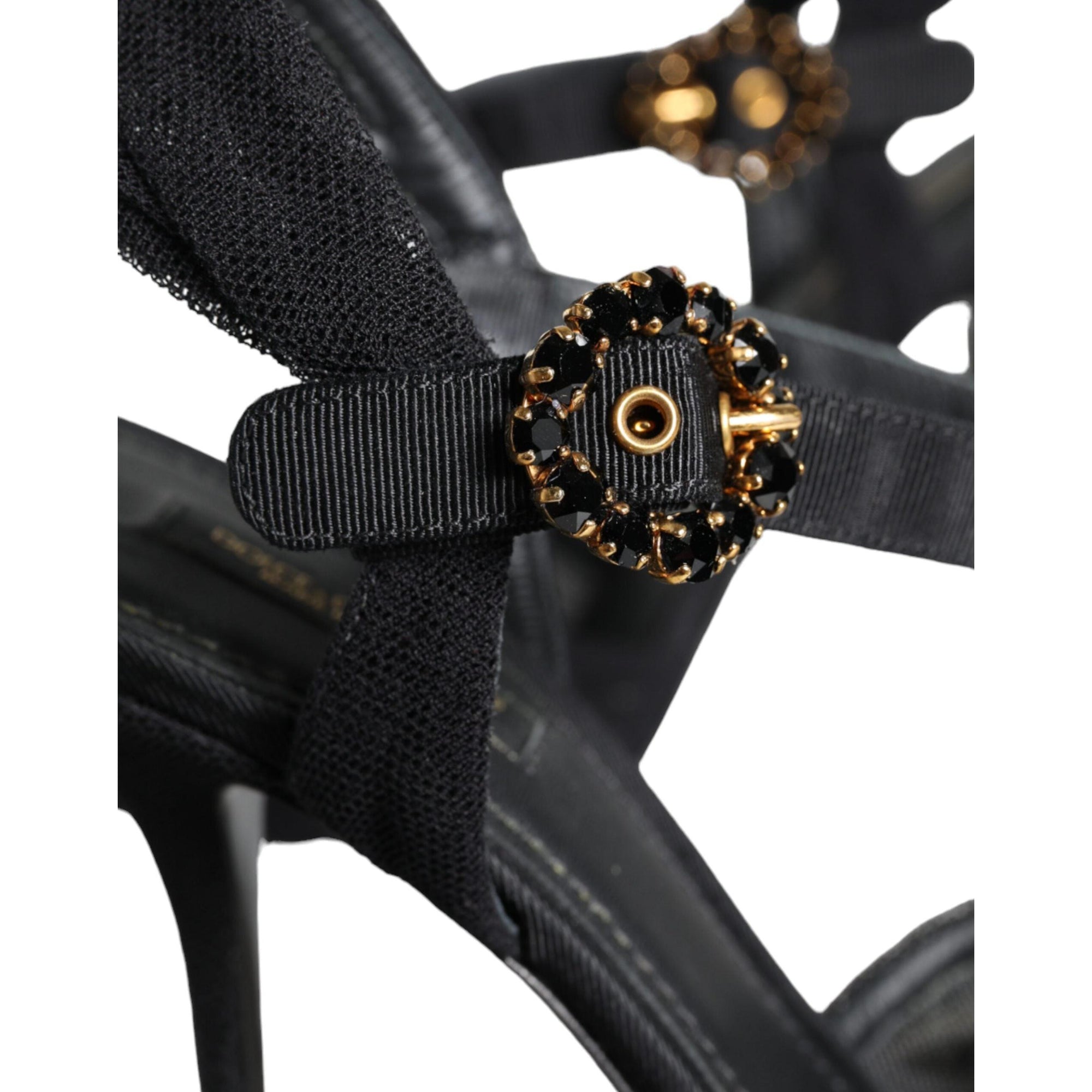 Dolce &amp; Gabbana Black KEIRA Heels Ankle Strap Sandals Shoes