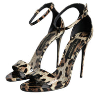 Dolce & Gabbana Brown Leopard KEIRA Ankle Strap Sandals Shoes