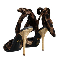 Dolce & Gabbana Brown Leopard Keira Heels Sandals Shoes