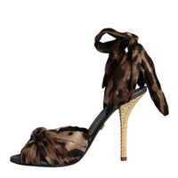 Dolce & Gabbana Brown Leopard Keira Heels Sandals Shoes