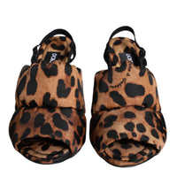 Dolce & Gabbana Brown Leopard Keira Slingback Sandals Shoes