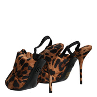 Dolce & Gabbana Brown Leopard Keira Slingback Sandals Shoes