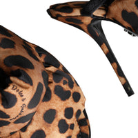 Dolce & Gabbana Brown Leopard Keira Slingback Sandals Shoes