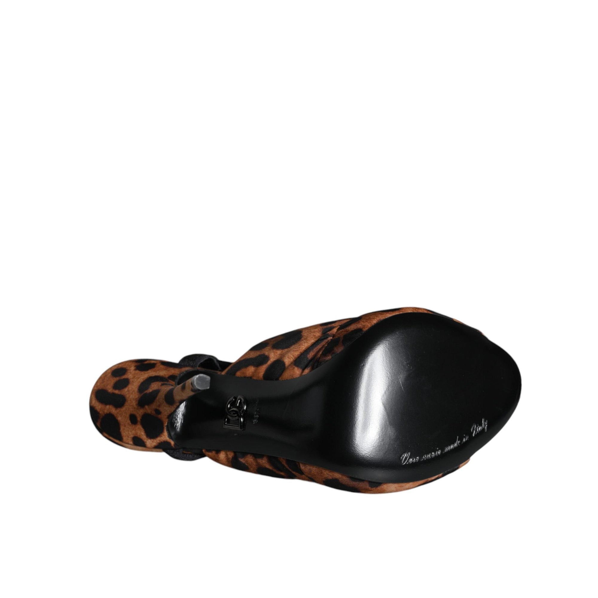Dolce &amp; Gabbana Brown Leopard Keira Slingback Sandals Shoes