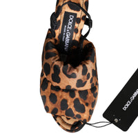 Dolce & Gabbana Brown Leopard Keira Slingback Sandals Shoes