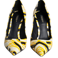 Dolce & Gabbana Multicolor Stripes Leather High Heels Pumps Shoes