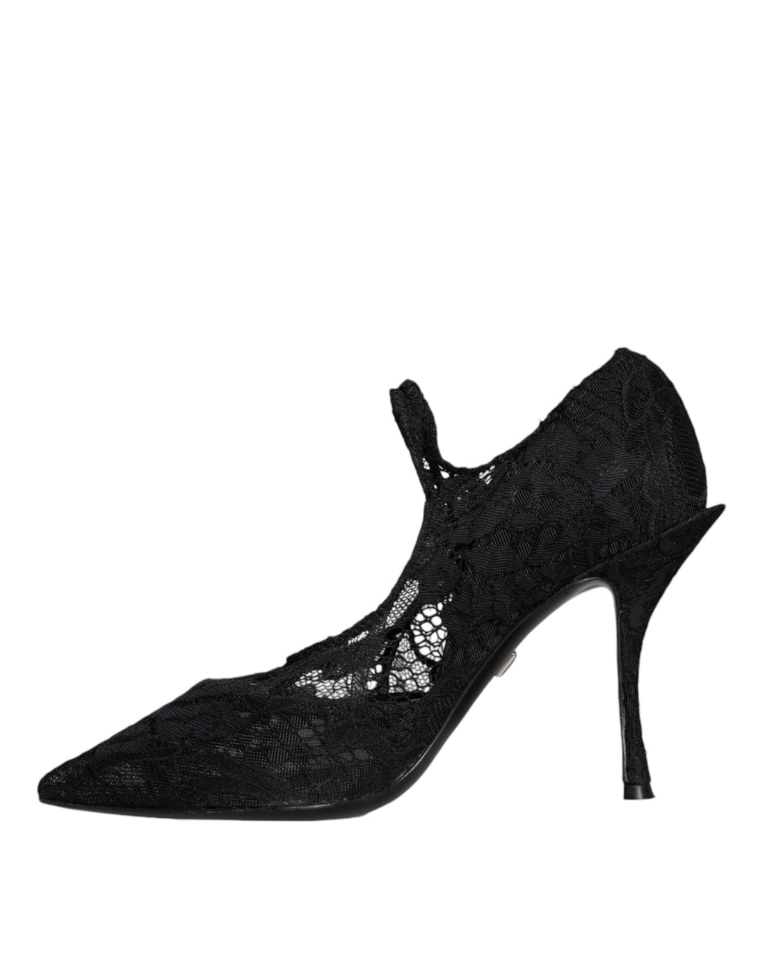 Dolce & Gabbana Black Mary Jane Pumps Lace Crystals Heels Shoes