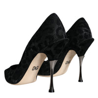 Dolce & Gabbana Black Leopard Lurex High Heels Pumps Shoes