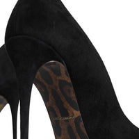 Dolce & Gabbana Black Suede Leather High Heels Pumps Shoes