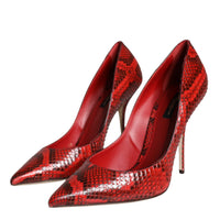 Dolce & Gabbana Red Leather Stiletto High Heels Pumps Shoes