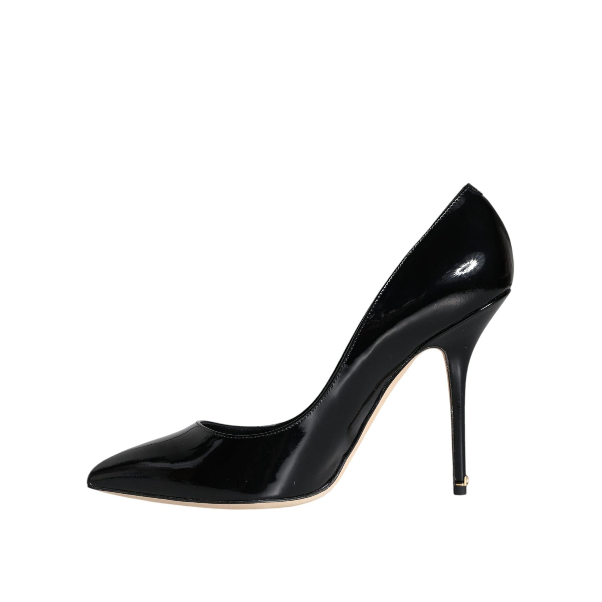 Dolce &amp; Gabbana Black Patent Leather Bellucci Pumps Heels Shoes