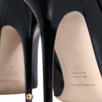 Dolce & Gabbana Black Patent Leather Bellucci Pumps Heels Shoes