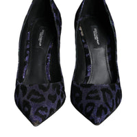 Dolce & Gabbana Violet Leopard Lurex High Heels Pumps Shoes