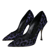 Dolce & Gabbana Violet Leopard Lurex High Heels Pumps Shoes