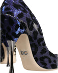 Dolce & Gabbana Violet Leopard Lurex High Heels Pumps Shoes