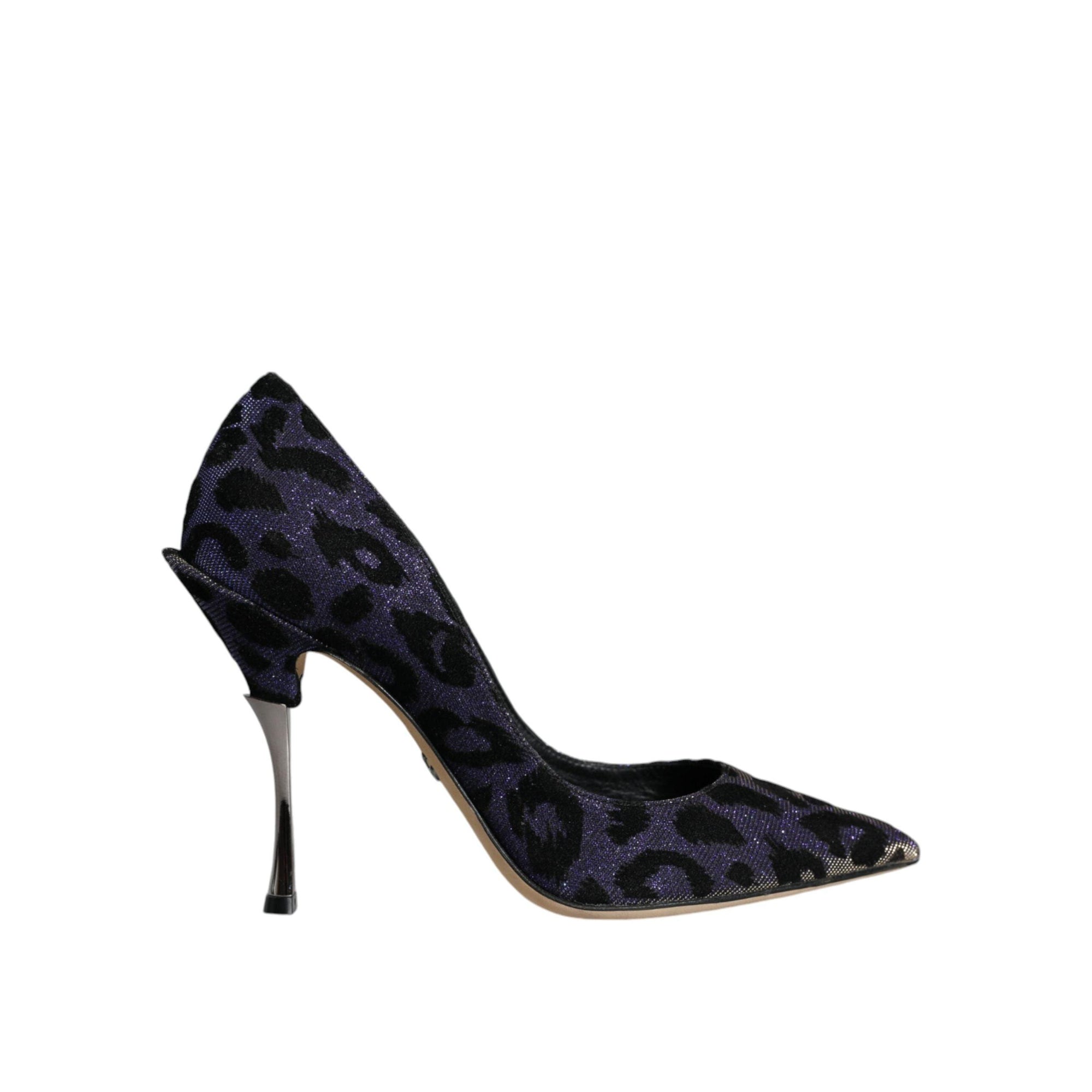 Dolce &amp; Gabbana Violet Leopard Lurex High Heels Pumps Shoes