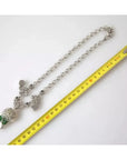 Dolce & Gabbana Silver Brass Clear Crystal Roses Pendants Necklace