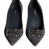 Dolce & Gabbana Gray Amore Suede Bellucci Heels Pumps Shoes