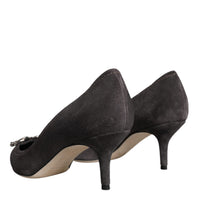 Dolce & Gabbana Gray Amore Suede Bellucci Heels Pumps Shoes