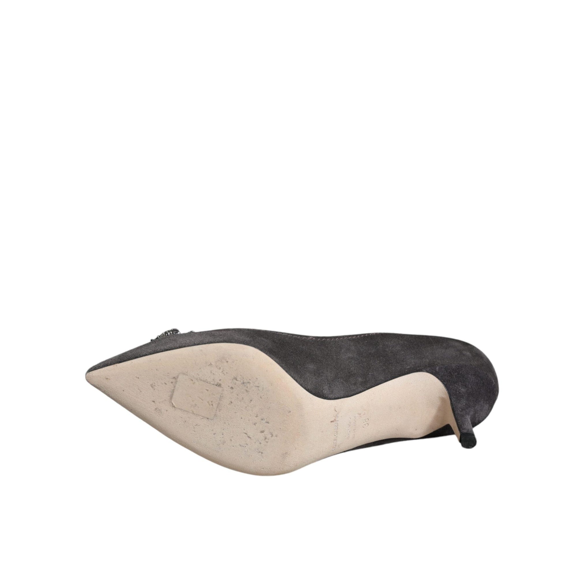 Dolce &amp; Gabbana Gray Amore Suede Bellucci Heels Pumps Shoes