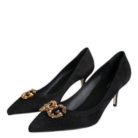 Dolce & Gabbana Black Amore Suede Bellucci Heels Pumps Shoes