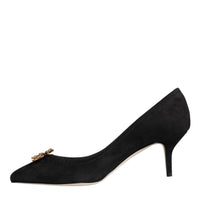 Dolce & Gabbana Black Amore Suede Bellucci Heels Pumps Shoes