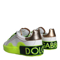 Dolce & Gabbana White Leather Portofino Low Top Sneakers Shoes