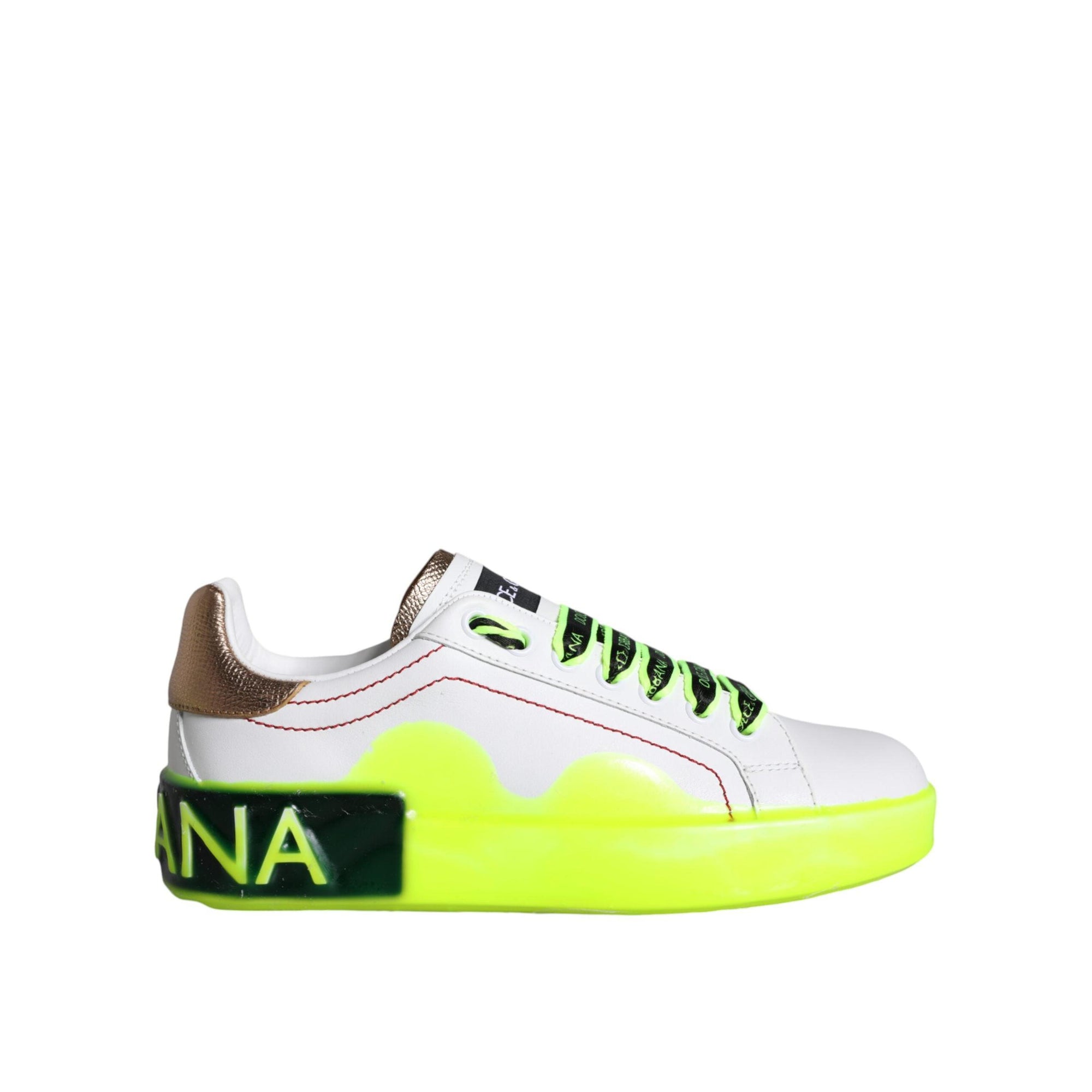 Dolce &amp; Gabbana White Leather Portofino Low Top Sneakers Shoes