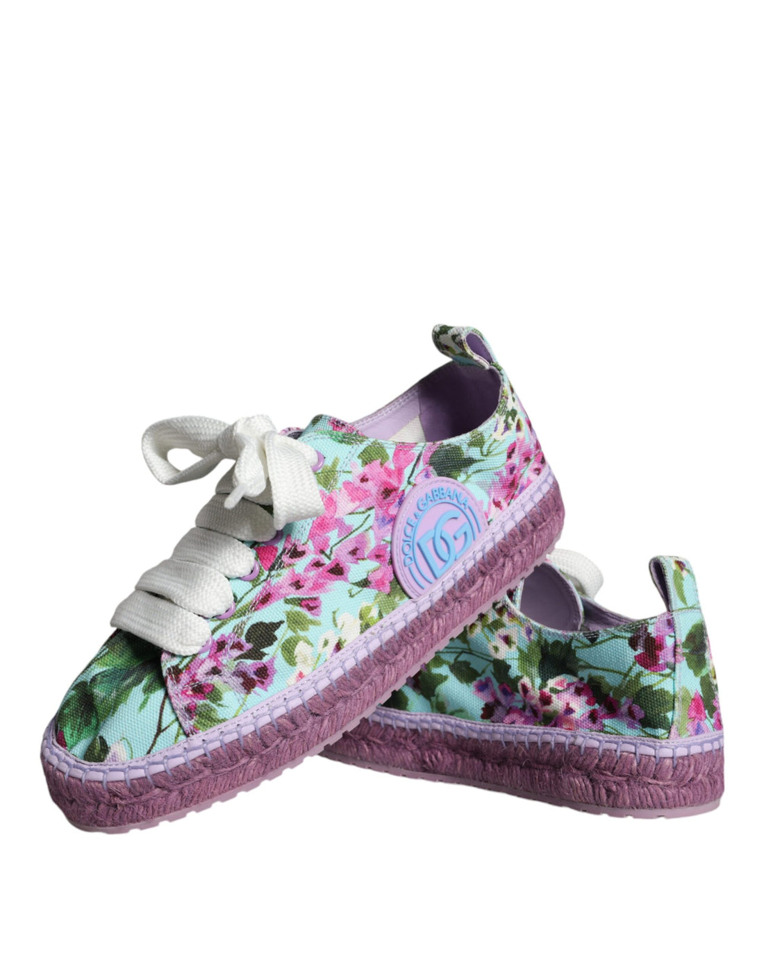 Dolce & Gabbana Multicolor Canvas Floral Espadrilles Sneakers Shoes