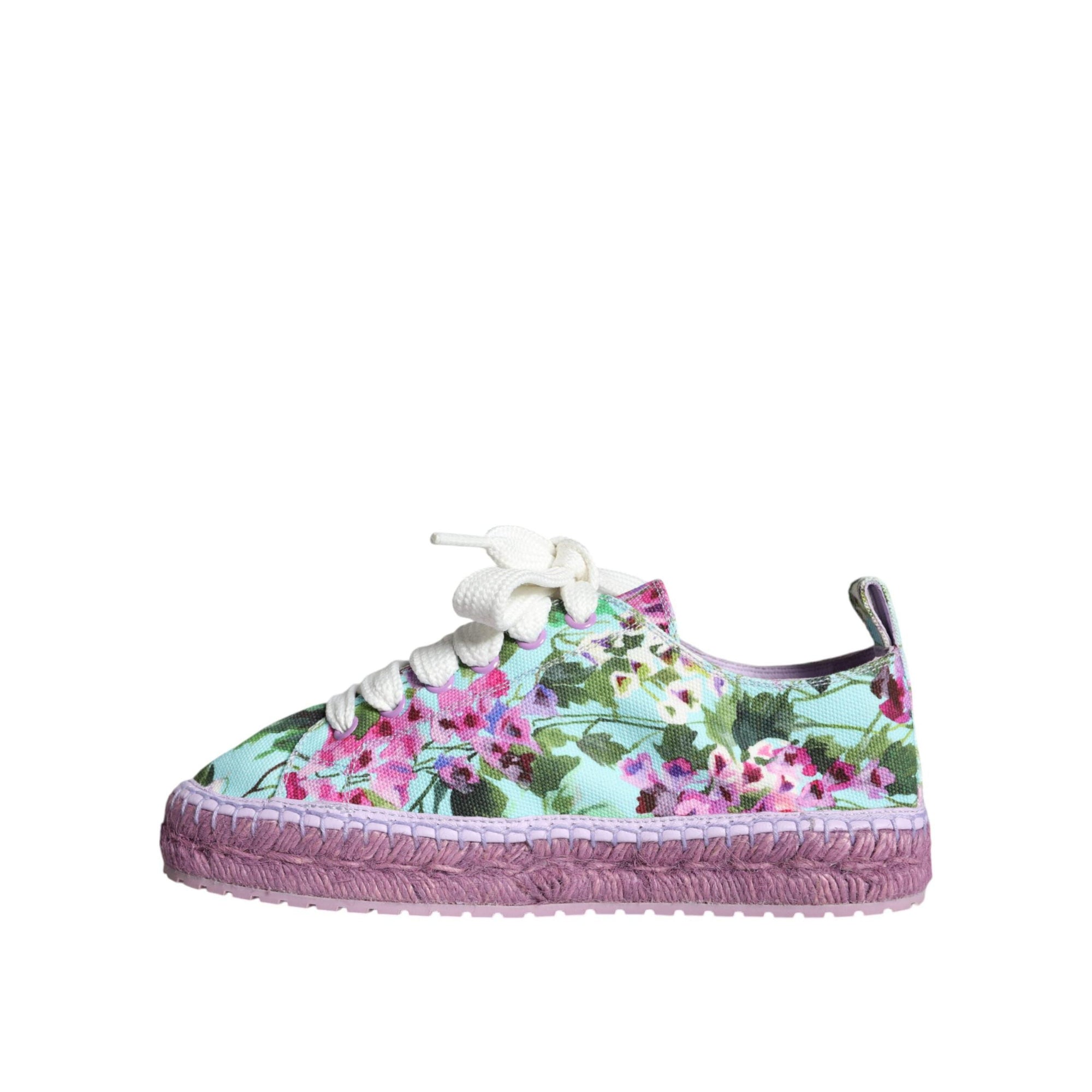 Dolce &amp; Gabbana Multicolor Canvas Floral Espadrilles Sneakers Shoes