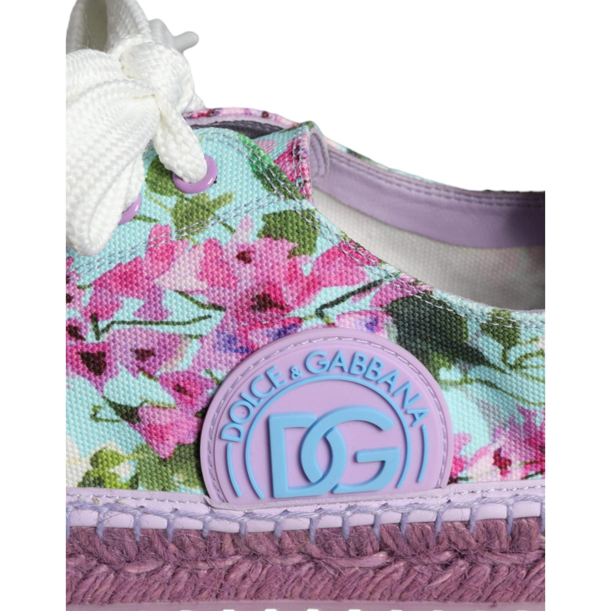 Dolce &amp; Gabbana Multicolor Canvas Floral Espadrilles Sneakers Shoes
