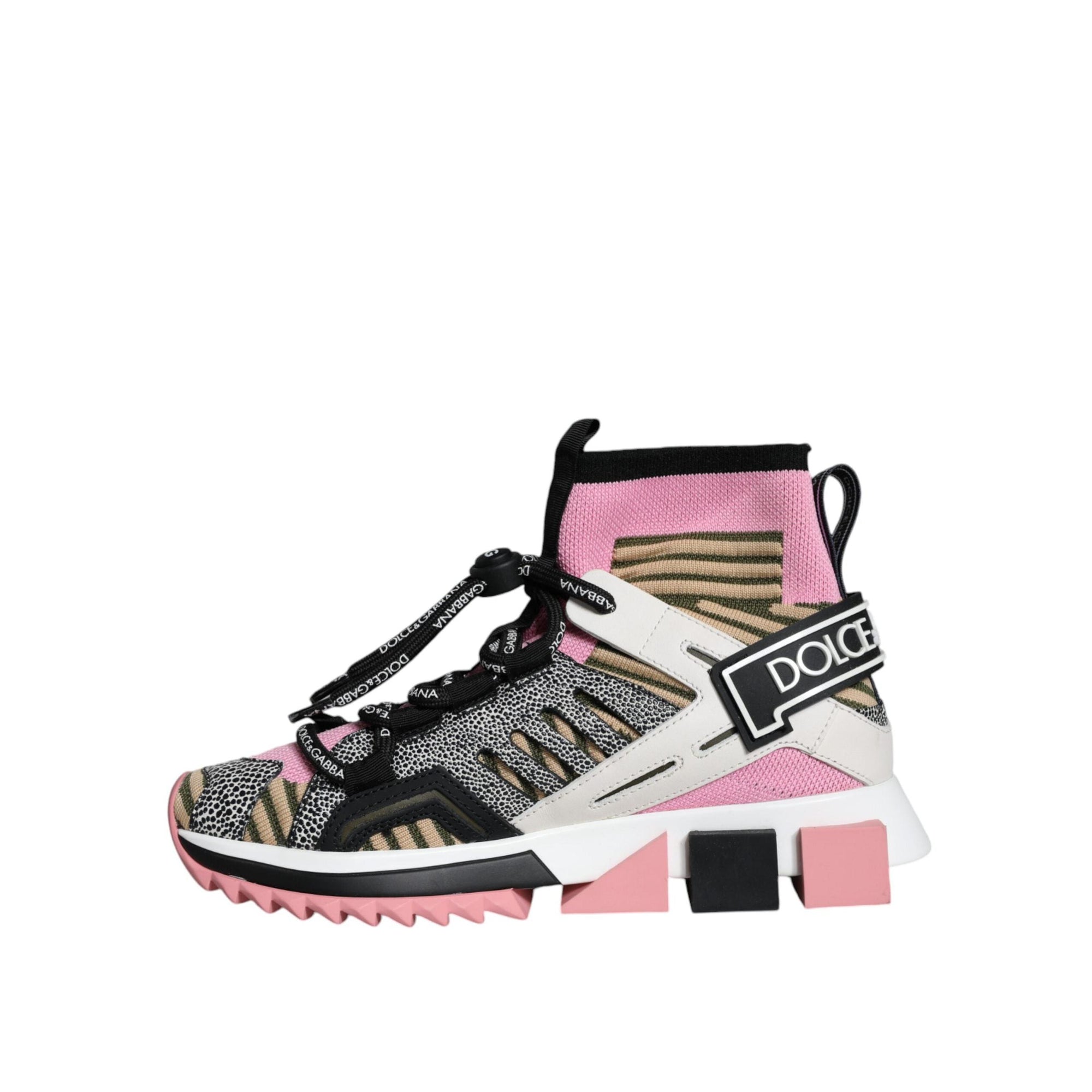 Dolce &amp; Gabbana Multicolor Sorrento Socks Logo Sneakers Shoes