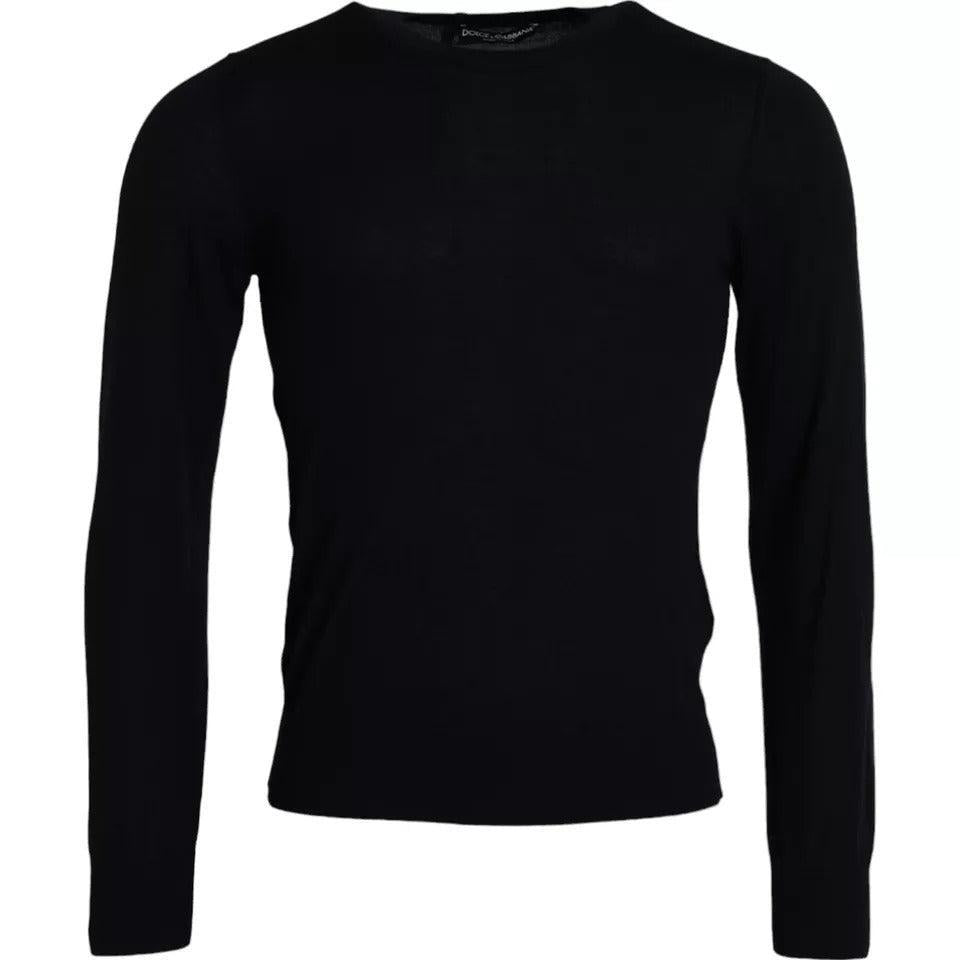 Dolce &amp; Gabbana Black Cashmere Crew Neck Pullover Sweater