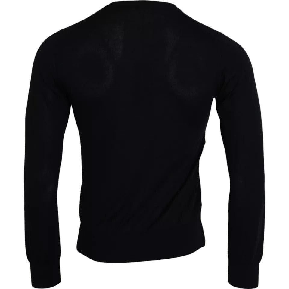 Dolce &amp; Gabbana Black Cashmere Crew Neck Pullover Sweater