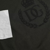 Dolce & Gabbana Green Logo Cotton Crew Neck Pullover Sweater