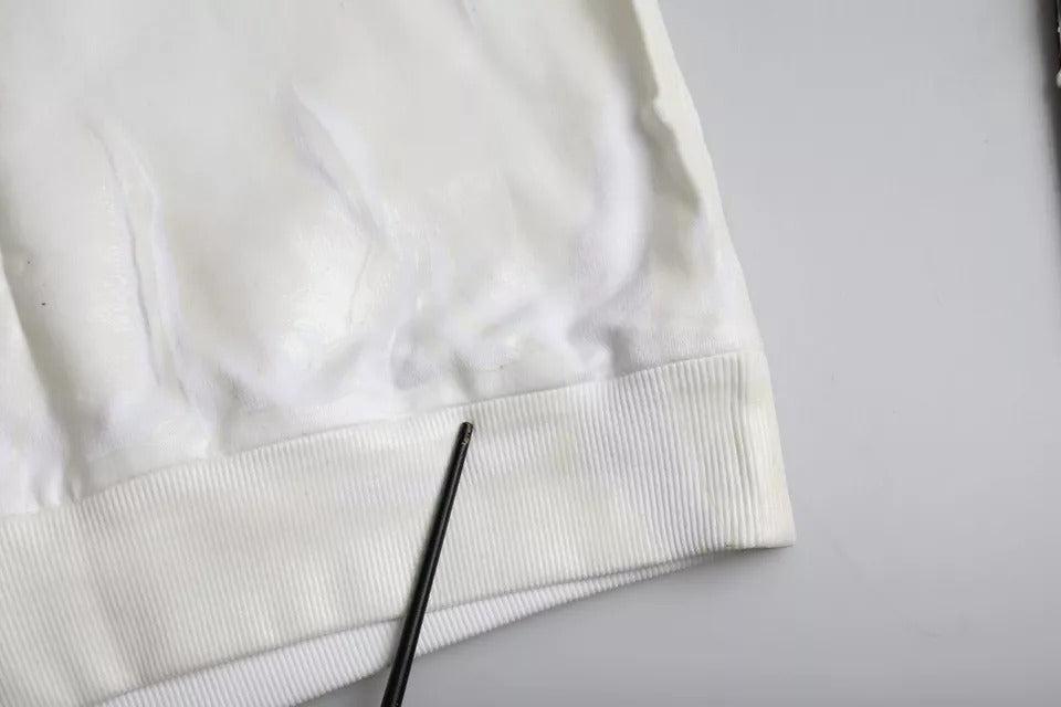 Dolce &amp; Gabbana White Cotton Crew Neck Sweatshirt Sweater