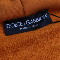 Dolce & Gabbana Orange Hooded Pullover Sweatshirt Sweater