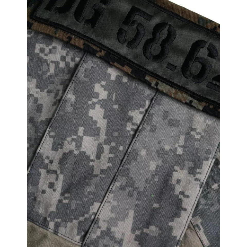 Dolce &amp; Gabbana Green Patchwork Heart Crew Neck Pullover Sweater