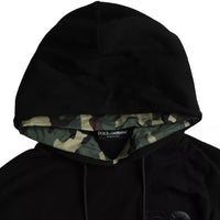 Dolce & Gabbana Black Camouflage Hooded Sweatshirt Sweater